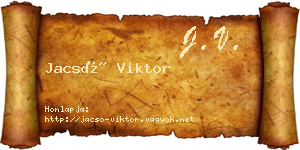 Jacsó Viktor névjegykártya